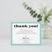 GESCHÄFTSTHANK IHNEN schicke Logo moderne Minze gr Dankeskarte (Stehend Vorderseite)