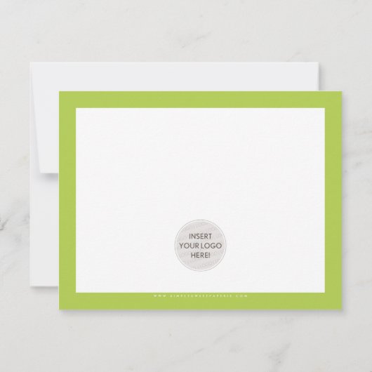 GESCHÄFTSTHANK IHNEN schicke, moderne Limettengrün Dankeskarte (Rückseite)