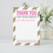 GESCHÄFTSTHANKE BEACHTEN SIE, dass Streifen gold G Einladung (Stehend Vorderseite)