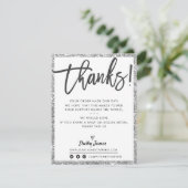 GESCHÄFTSTHANKE IHNEN Moderner Glitzer aus schwarz Dankeskarte (Stehend Vorderseite)