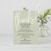 GESCHÄFTSTHANKE IHNEN Moderner Schriftart Weiß Grü Dankeskarte (Stehend Vorderseite)