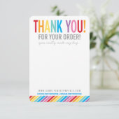 GESCHÄFTSTHANKE IHNEN mutige, farbenfrohe Regenbog Dankeskarte (Stehend Vorderseite)