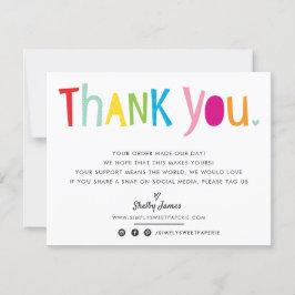 GESCHÄFTSTHANKE IHNEN viel Spaß mit leuchtend bunt Dankeskarte