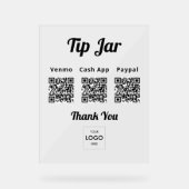 Geschäftstipp Jar QR-Logo Acrylschild (Vorderseite)