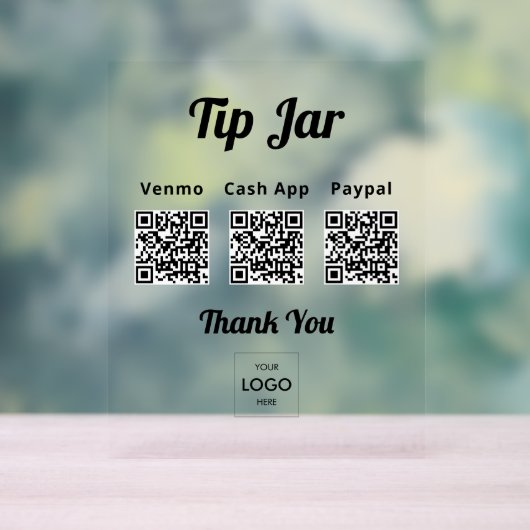 Geschäftstipp Jar QR-Logo Acrylschild (Neutral)