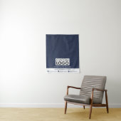 Geschäftstischläufer Banner Leinen Logo Blau Wandteppich (Beispiel)