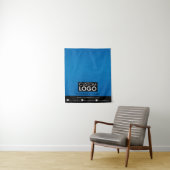 Geschäftstischläufer Banner Leinen Logo Blau Wandteppich (Beispiel)