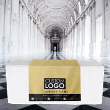 Geschäftstischläufer Banner Leinen Logo Gelb