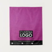 Geschäftstischläufer Banner Leinen Logo Rosa Wandteppich (Vorderseite)