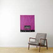 Geschäftstischläufer Banner Leinen Logo Rosa Wandteppich (Beispiel)