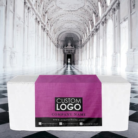 Geschäftstischläufer Banner Leinen Logo Rosa Wandteppich