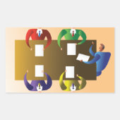 Geschäftstreffen Rechteckiger Aufkleber (Vorderseite)