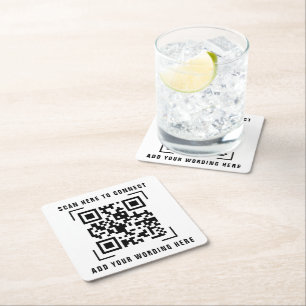 Geschäftsunternehmen QR-Code-Scan Rechteckiger Pappuntersetzer