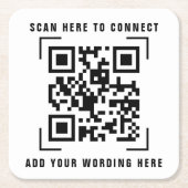 Geschäftsunternehmen | QR-Code-Scan Rechteckiger Pappuntersetzer (Vorderseite)