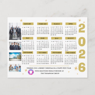 Geschäftsunternehmens-Sterne-Kalender Firmenlogo Feiertagspostkarte