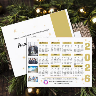 Geschäftsunternehmens-Sterne-Kalender Firmenlogo Feiertagspostkarte