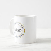 Geschäftsunternehmenslogo, Name und Slogan Kaffeetasse (Vorderseite Links)