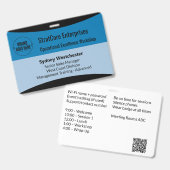 Geschäftsunternehmensschulung Mitarbeitername Ausweis (Vorder- & Rückseite)