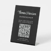 Geschäftsunterschrift Script QR Code Black Tableto Sockelschild (Vorderseite)