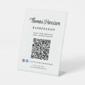 Geschäftsunterschrift Script QR Code Sockelschild (Vorderseite)