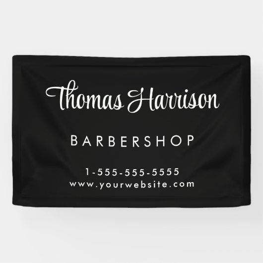 Geschäftsunterschrift Skript schwarze Werbung Banner (Horizontal)