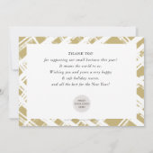 GESCHÄFTSURLAUB DANKT ist die Saison schwarzes Gol Einladung (Rückseite)