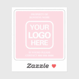 Geschäftsvermögen | Pink | Weißes Logo Aufkleber