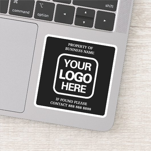 Geschäftsvermögen | Schwarz | Weißes Logo Aufkleber (Detail)