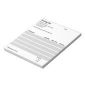 Geschäftsverpackungszettel Schwarz Weiß Hellgrau Notizblock (Rotiert)