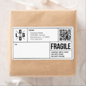 Geschäftsversand-Logo QR-Code Fragile Warnung (Insitu)