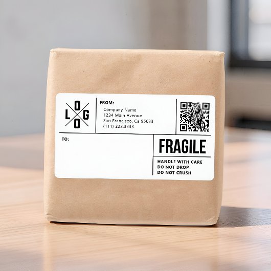 Geschäftsversand-Logo-QR-Code Fragile-Warnung