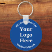Geschäftsvorlage Blauer weißer Text Ihr Logo hier Schlüsselanhänger (Vorderseite)