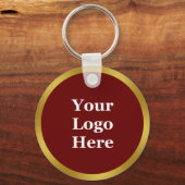 Geschäftsvorlage dunkelrot und Gold Ihr Logo hier Schlüsselanhänger (Vorderseite)