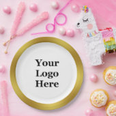 Geschäftsvorlage Gold & Weiß Ihr Logo hier Pappteller (Party)