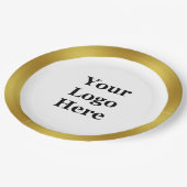 Geschäftsvorlage Gold & Weiß Ihr Logo hier Pappteller (Schrägansicht)