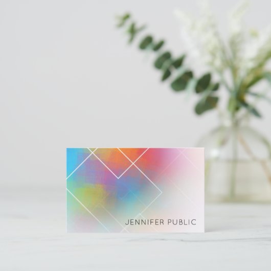 Geschäftsvorlage Moderne Abstrakte Kunst Visitenkarte (Stehend Vorderseite)