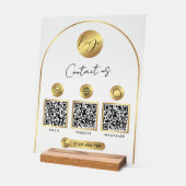 Geschäftswebsite Info Gold Logo QR-Code Klar Acrylschild (Winkel)