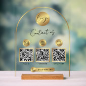 Geschäftswebsite Info Gold Logo QR-Code Klar Acrylschild (Neutral)