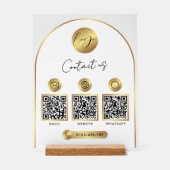 Geschäftswebsite-Info Gold Logo QR-Code Klar Acrylschild (Vorderseite)