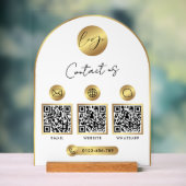 Geschäftswebsite-Info Gold Logo QR-Code Klar Acrylschild (Neutral)