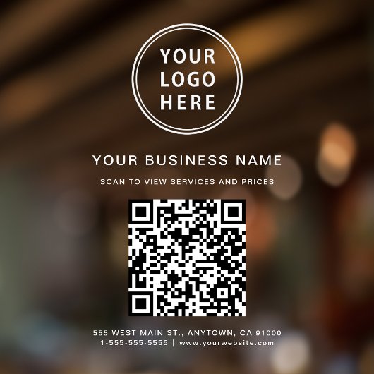 Geschäftsweißlogo-QR-Code Fensteraufkleber