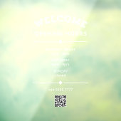 Geschäftswillkommene Öffnungszeiten mit QR-Code We Fensteraufkleber (Blatt 3)