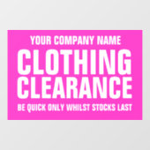 Geschäftszeichen des Einzelhandelsgeschäfts rosa Fensteraufkleber (Blatt)