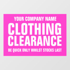 Geschäftszeichen des Einzelhandelsgeschäfts rosa Fensteraufkleber