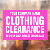 Geschäftszeichen des Einzelhandelsgeschäfts rosa Fensteraufkleber (Blatt 2)