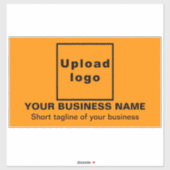 Geschäftszeile auf Orange Large Rectangle Vinyl Aufkleber (Blatt)