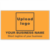 Geschäftszeile auf Orange Large Rectangle Vinyl Aufkleber (Vorderseite)