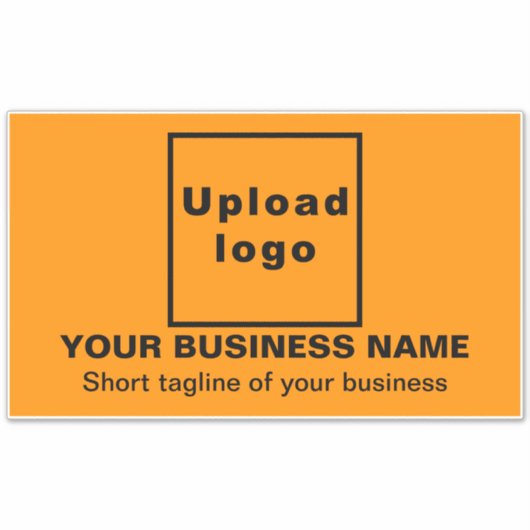 Geschäftszeile auf Orange Large Rectangle Vinyl Aufkleber (Vorderseite)