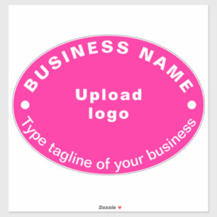 Geschäftszeile auf rosa ovale Form Vinyl Aufkleber