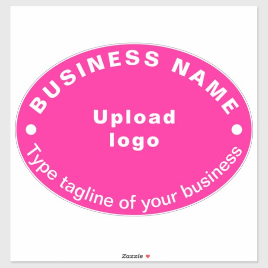 Geschäftszeile auf rosa ovale Form Vinyl Aufkleber (Blatt)